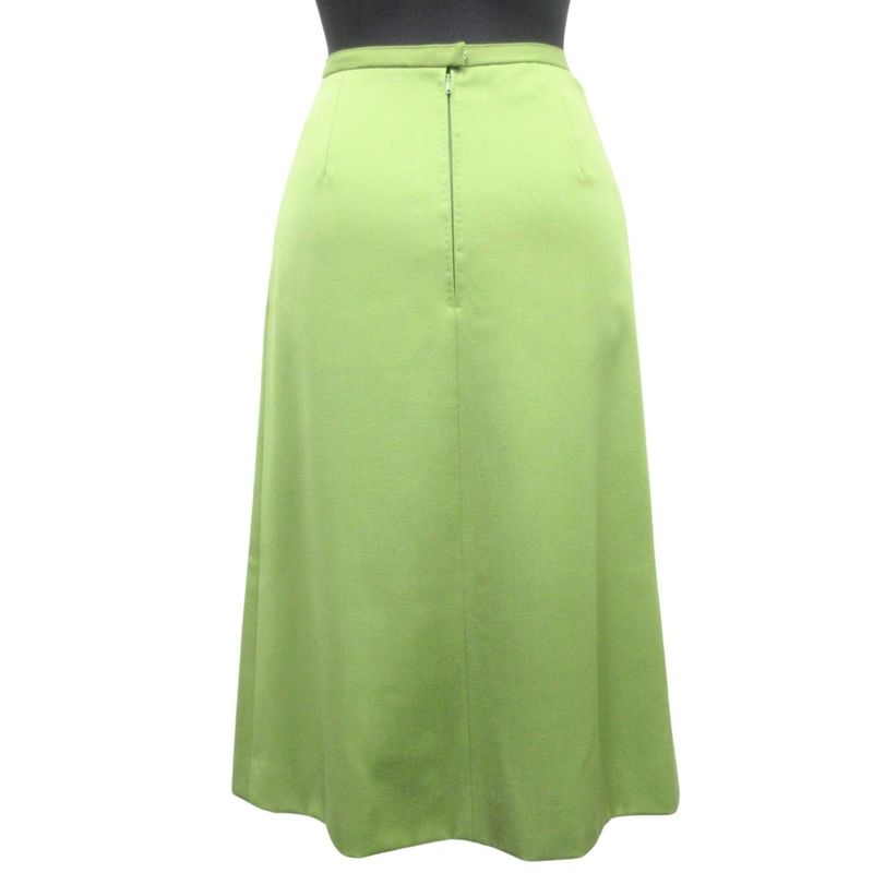Good Christian DIOR Flared Tuck Pleated Skirt Bottoms Vintage S Green Women Used