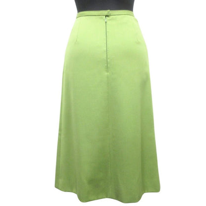 Good Christian DIOR Flared Tuck Pleated Skirt Bottoms Vintage S Green Women Used