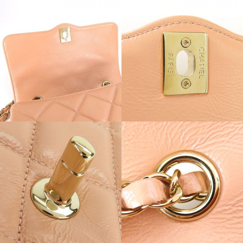 Chanel Shoulder Bag Matelasse Leather Peach Beige Gold Hardware 29th Coco Mark