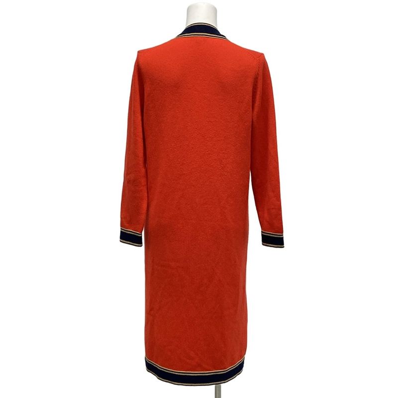 Chanel Cardigan Size 36 S Women - P62918 Red X Dark Navy X Brown Long Length /