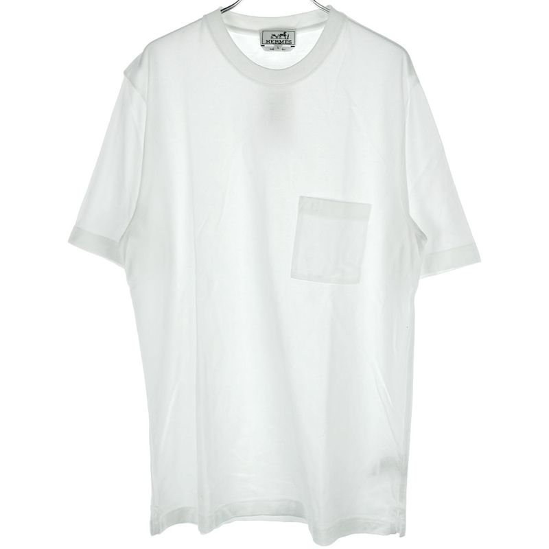 Hermes Deer Cotton Pocket T-Shirt White L