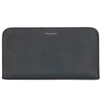 Saint Laurent Paris Logo Print Leather Long Wallet For Men