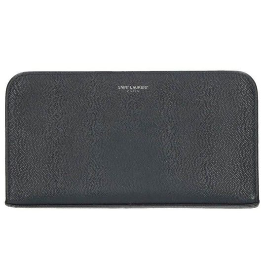 Saint Laurent Paris Logo Print Leather Long Wallet For Men