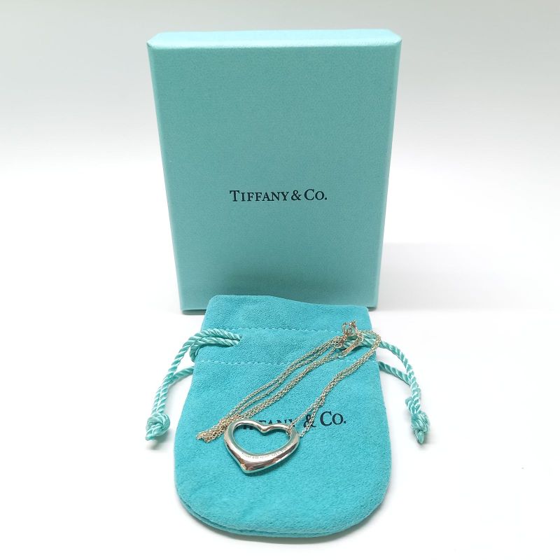 Tiffany & Co Open Heart Necklace 22mm (0.87in) 925 Silver Tiffany & Co