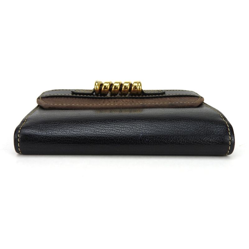 Loewe Bifold Wallet Velasquez Leather Black Brown Gold Hardware Everyday Use
