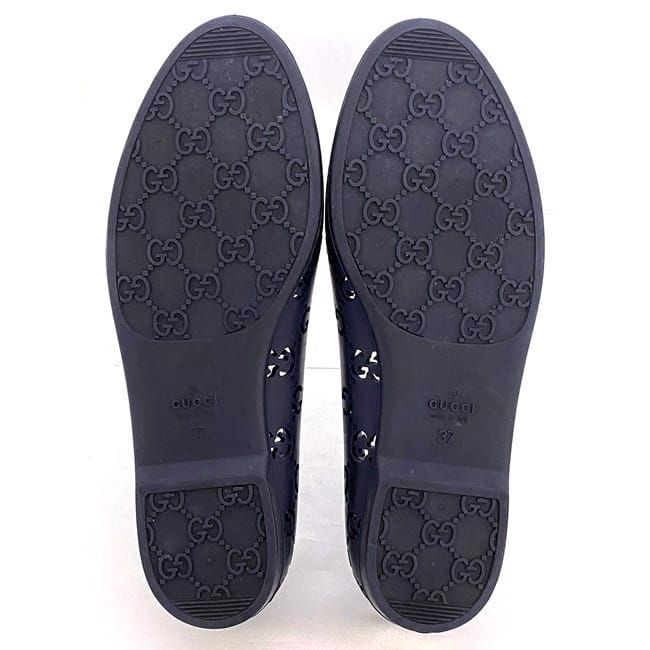 Gucci Flat Shoes Navy Cima Excellent Condition 24.0cm (9.45in) Rubber Preowned
