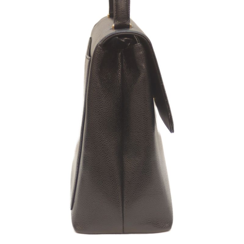 Chanel No 5 Black Caviar Ghardware Top Handle Handbag Black Ladies