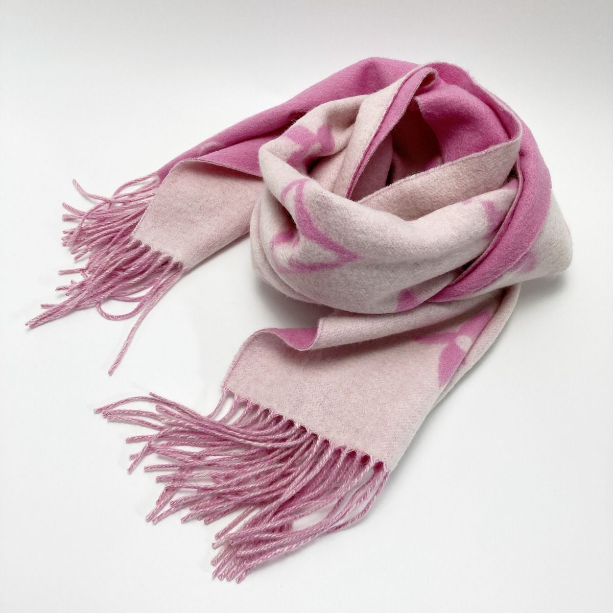Louis Vuitton Monogram Escharp Reykjavik Muffler M76066 Pink 100% Cashmere