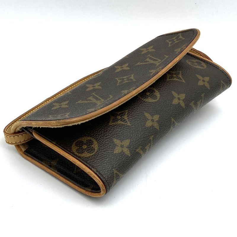 Louis Vuitton Pochette Twin PM M51854 Shoulder Bag Brown Monogram Canvas