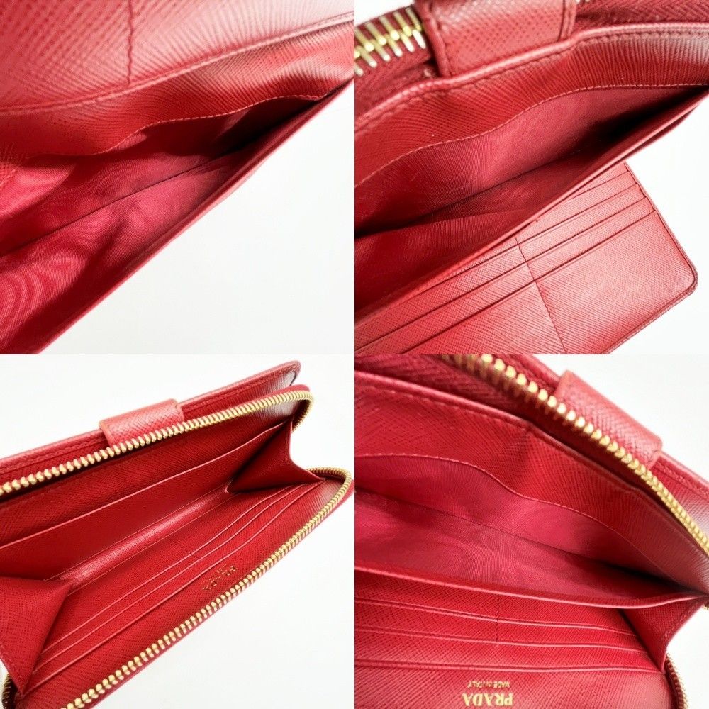 Prada Long Wallet Leather Women's 1ml029 Red