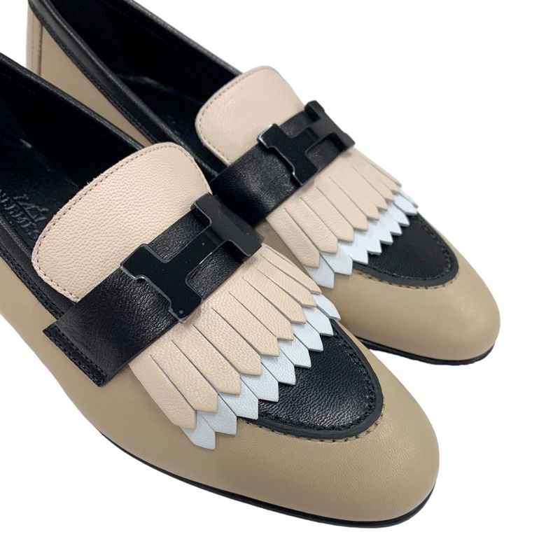 Unused Hermes Royale Loafers Leather Shoes Moccasins Flat Shoes Hhardware