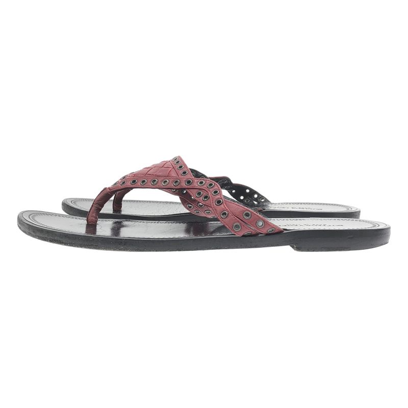 Bottega Veneta Leather Sandals Red Black 35 1 2