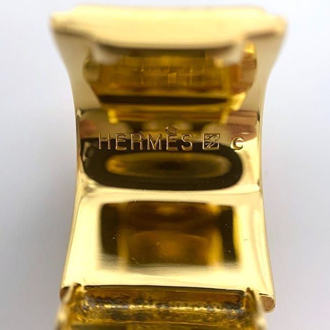 Hermes Earring Ec21464 Gold Excellent Condition GP Cloisonne Used