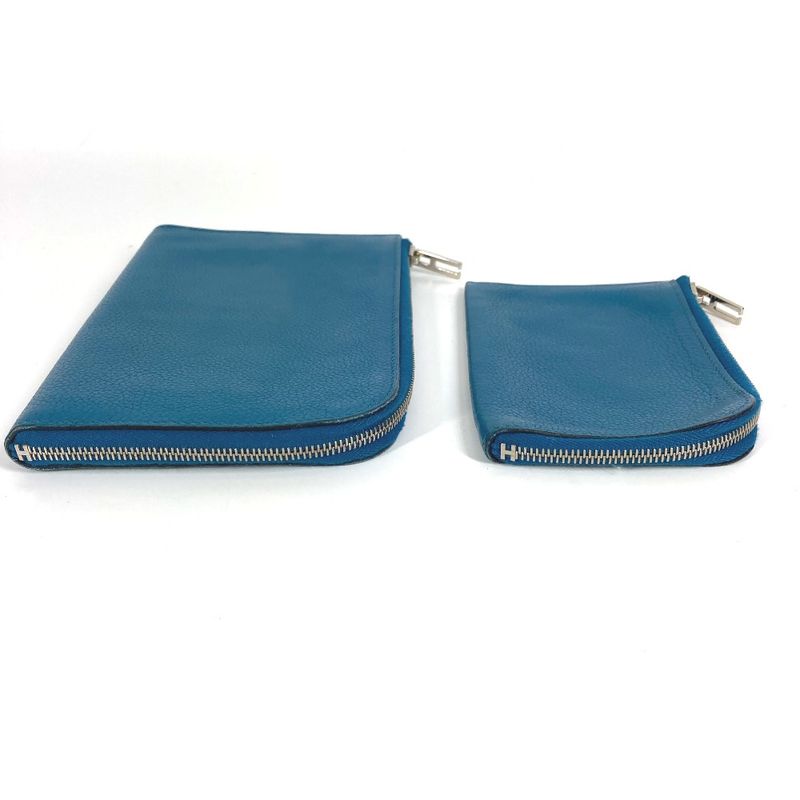 Hermes Coin Case Remix Duo Leather Blue