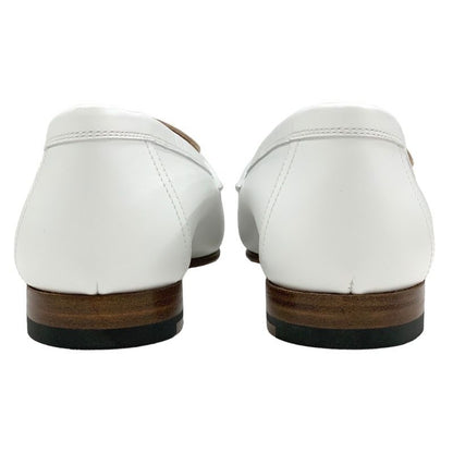 Hermes Royale Loafers Leather Shoes Leather White Beige Silver Unused Moccasins