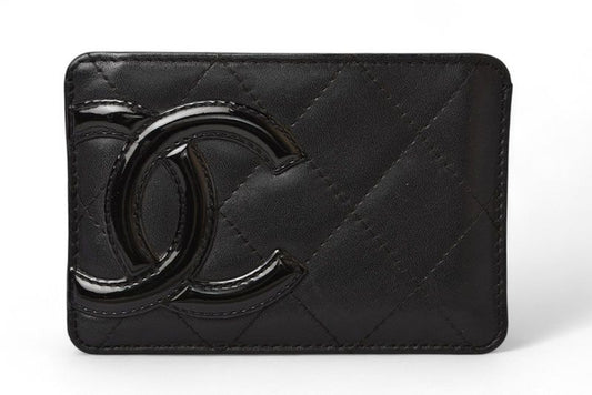 Chanel Card Case Business Card Holder Chanel Cambon Line Leather Black