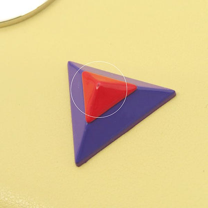 Fendi Long Wallet Robot Face Zip Around Leather Yellow Silver Hardware Round