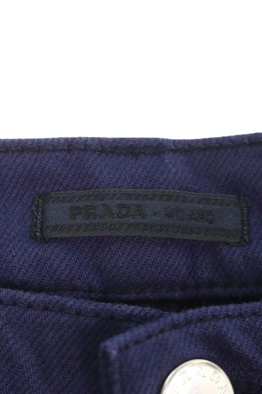 Prada Gep358 Back Triangle Plate Old Denim Pants Men's 32