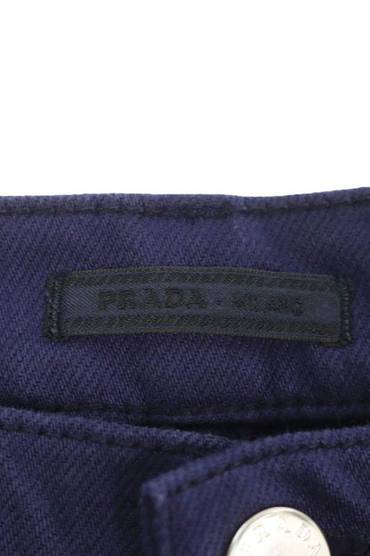 Prada Gep358 Back Triangle Plate Old Denim Pants Men's 32