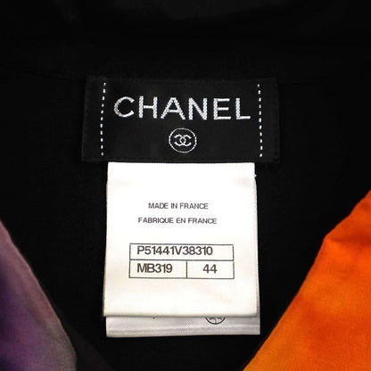 Chanel 15ss Flower Silk Shirt P51441v38310 Black Mix 44