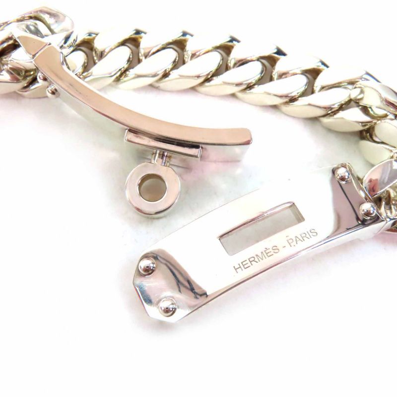 Hermes Kelly Grumet GM Bracelet Bangle Sv925 Silver With Box And Storage Bag