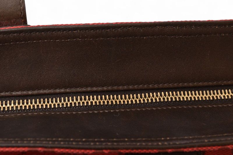 Gucci Tote Shoulder Bag Gucci Coated Canvas GG Dar Cles Red Sherry 308928