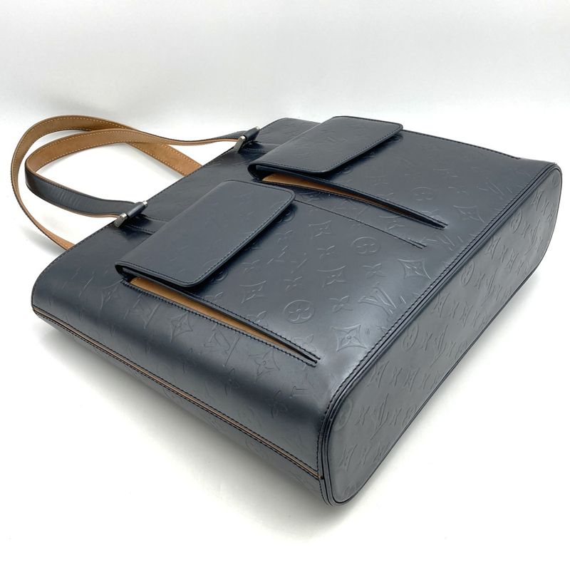 Louis Vuitton M55105 Wilwood Tote Bag Monogram Matte Leather Navy Women Men