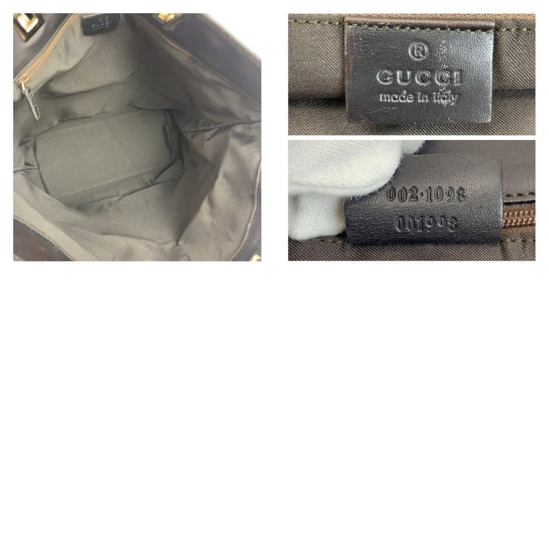 Gucci Beige Brown Gold Hardware GG Canvas 002 1098 Tote Bag Shoulder Bag Women