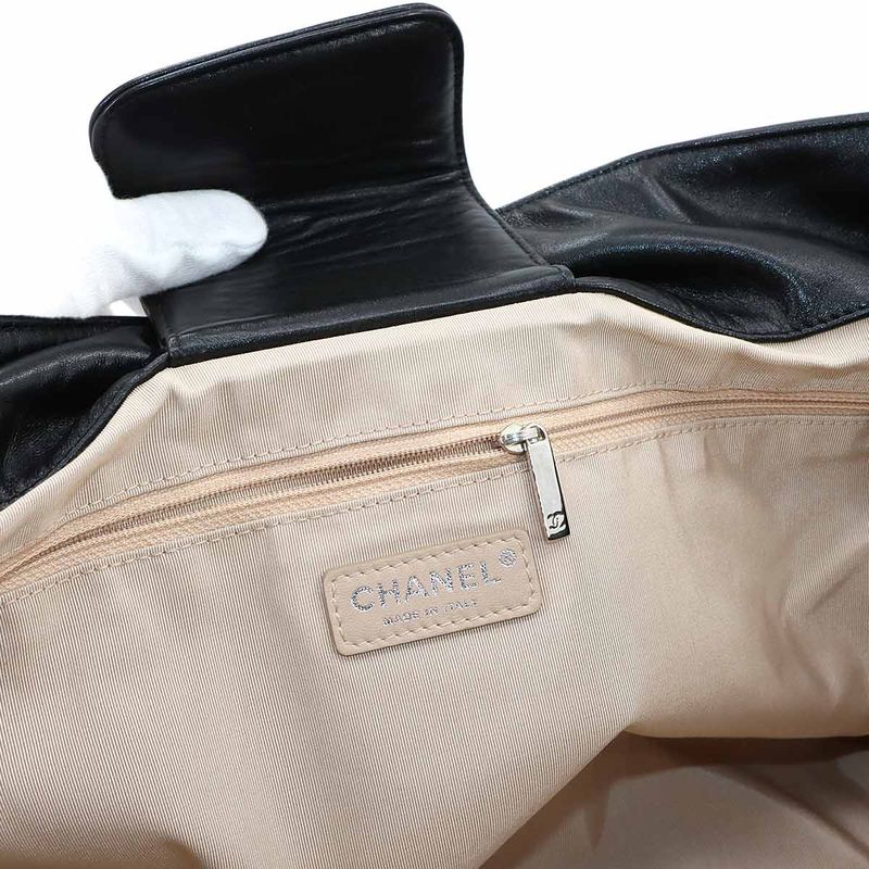 Chanel Unlimited Tote Bag Leather Black Silver Hardware Unlimited Tote Bag