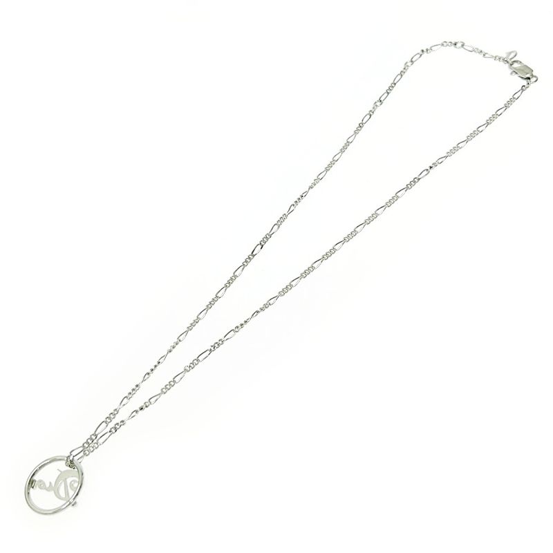 Christian Dior Metal Dior Logo Circle Necklace Silver 463834 Necklace
