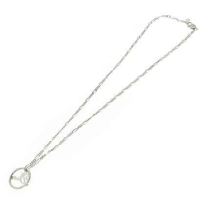 Christian Dior Metal Dior Logo Circle Necklace Silver 463834 Necklace