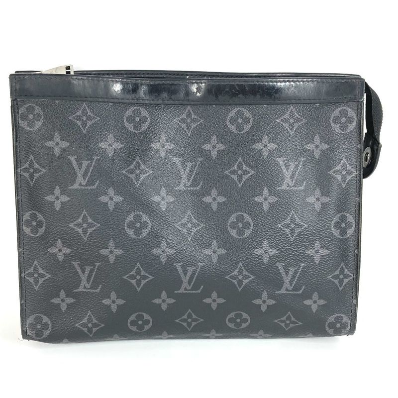 Louis Vuitton Pochette Voyage MM M61692 Monogram Eclipse Canvas Black