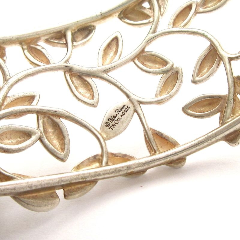 Tiffany & Co Bangle In Olive Leaf Silver By Paloma Picasso