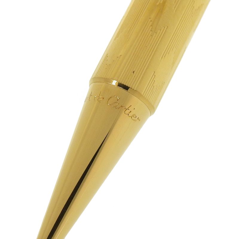 Cartier GP Trinity 2C Decor Logo Engraved Allover Twist Ballpoint Pen Gold