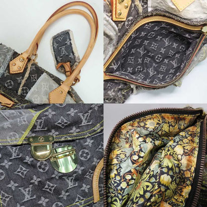 Louis Vuitton Bowery M95377 Monogram Denim Shoulder Tote Bag Gray