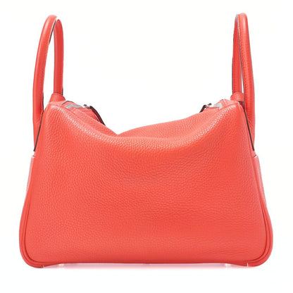 Hermes Lindy 30 2-way Shoulder Bag Taurillon Clemence Orange Poppy Orange Poppy