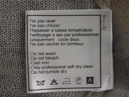 CHANEL P12374v00538 Logo Cashmere Short Sleeve Shirt Cardigan Size 36