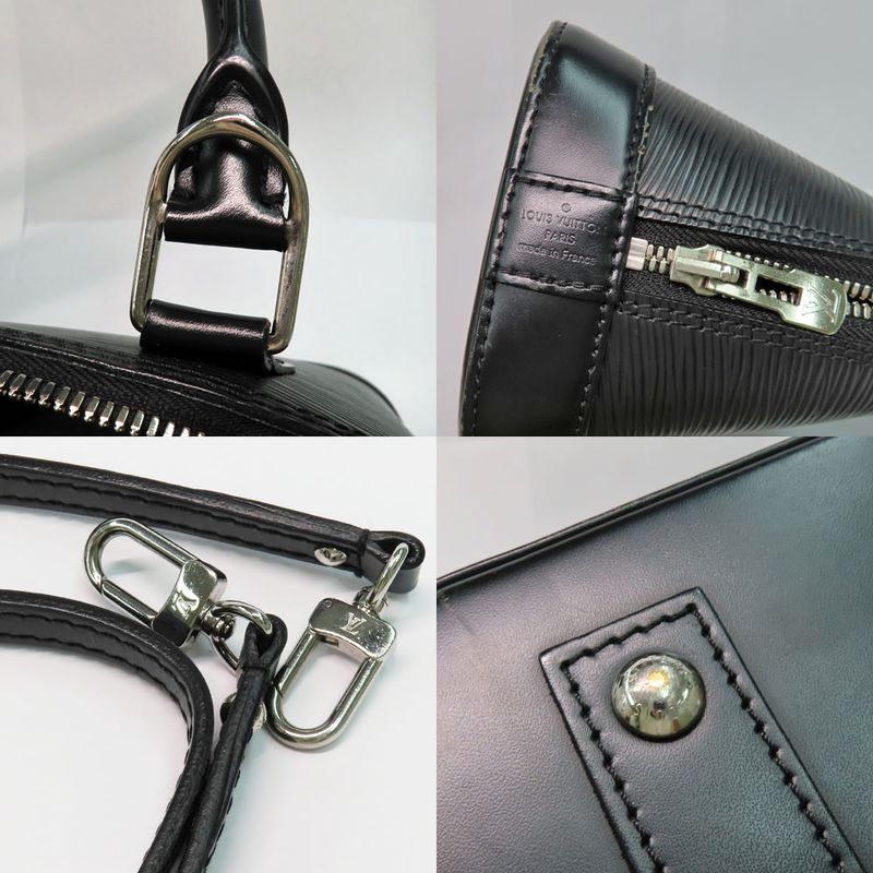 Louis Vuitton Alma BB M40862 Epi Black 2WAY Handbag Silver-hardware