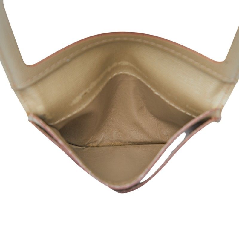 Saint Laurent YSL Logo Card Case Pass Case Beige Leather Canvas Women Saint