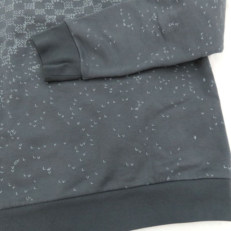 Louis Vuitton Damier Spread Printed Sweat Crew Neck Shirt L Gray