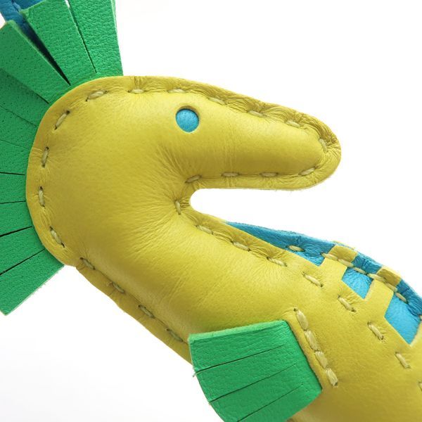 Hermes Ipo Bag Charm Seahorse Anyomilo Lime Vert Comic Blue Tech B Stamp