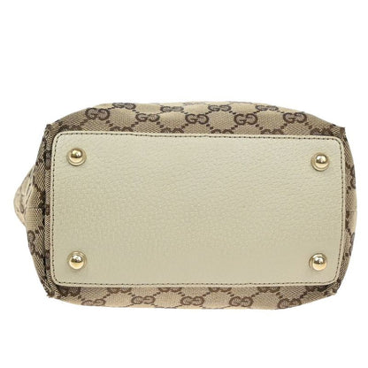 Gucci Shoulder Tote Bag GG Pattern Brown Canvas Leather 64ka689