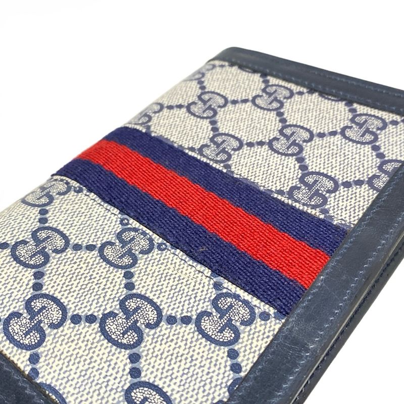 Gucci Parfums Sherry Ivory And Navy GG Pattern Leather