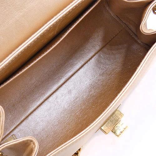 Chanel Chocobar 255 Double Leather Beige Handbag Gold