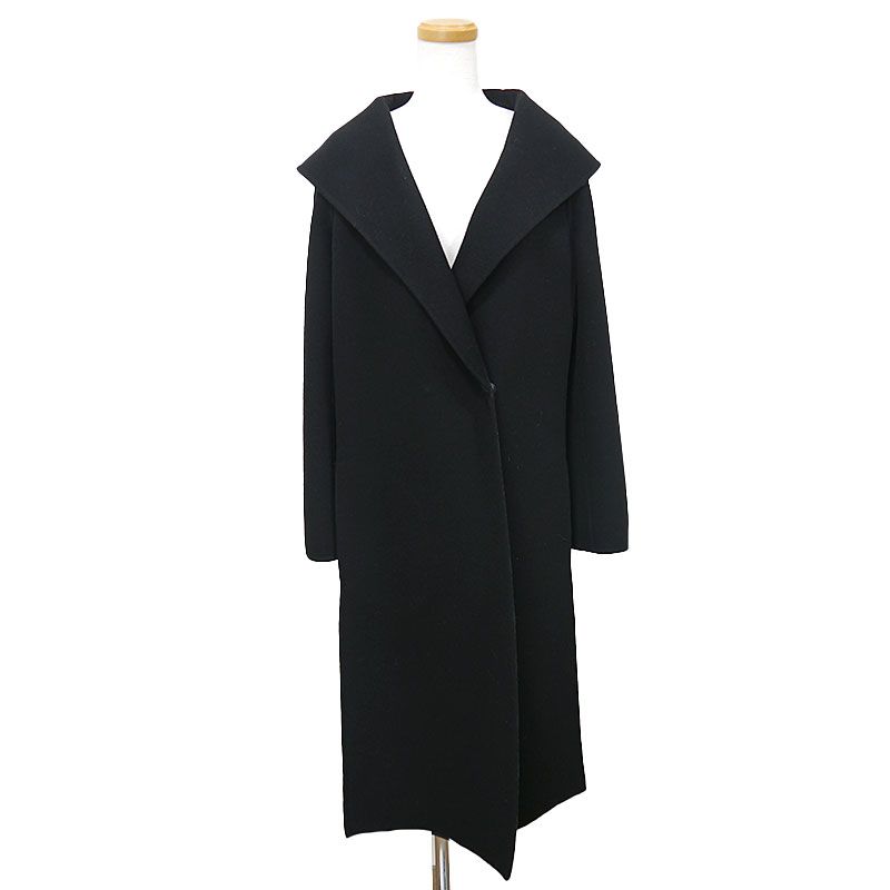 Fendi Long Coat Ff8835 A5HD Wool Black Size 36