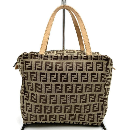 Fendi 2415 8n000 028 Handbag Mini Bag Pouch Zucchino Canvas Leather Beige Women