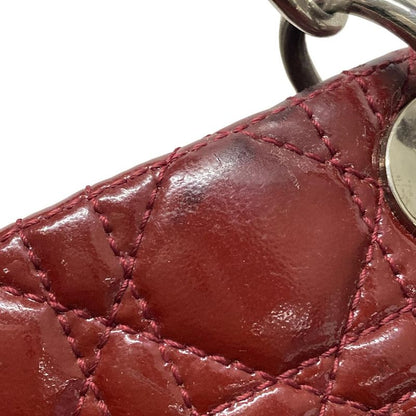 Dior/christian Dior Tote Bag Canage Stitch Red Chain Shoulder Leather