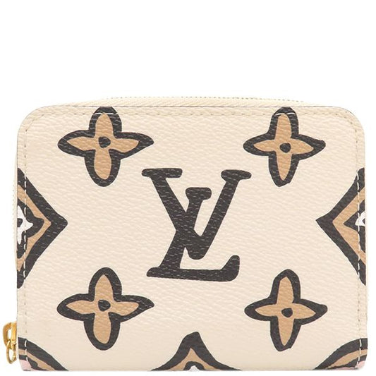 Louis Vuitton Coin Case Zippy Coin Purse Monogram Canvas Cream Gold Hardware