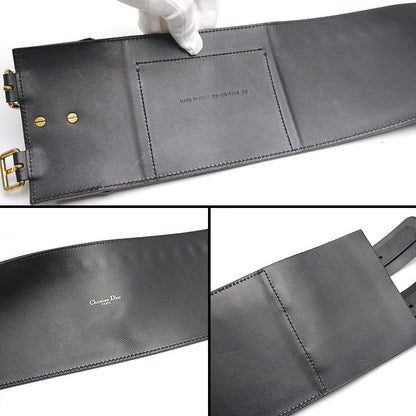 Dior Saddle Belt Waist Mark Leather Black *worn