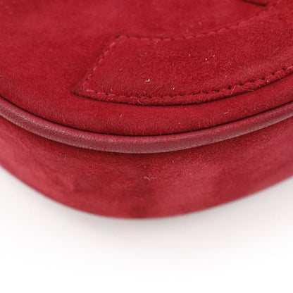 Chanel Coco Mark Chain Pochette Vintage Fringe Suede Red Ladies Shoulder Bag